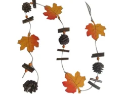 Videx Garden Holzgirlande Blätter Orange-Braun 120 cm