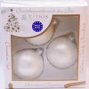 Vitbis Glas-Weihnachtskugeln 3-teilig Dekor Weiß-Matt Ø 8 cm