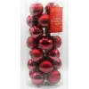 Vitbis Glas-Weihnachtskugeln 28-teilig Dunkelrot Mix Ø 6 cm