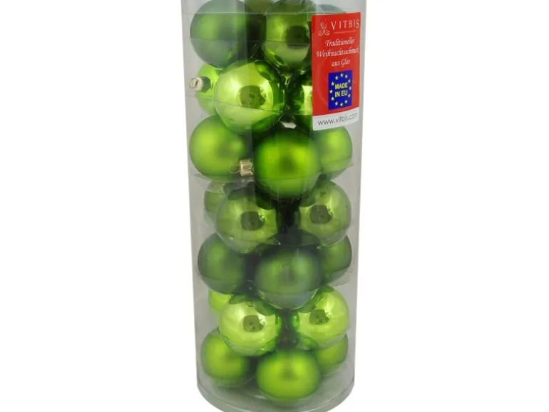 Vitbis Weihnachtskugel-Mix Glas ø 6 cm 28 Stück Grün