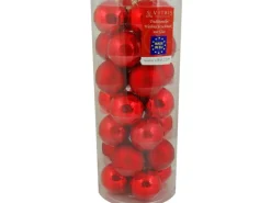 Vitbis Weihnachtskugel-Mix Glas ø 6 cm 28 Stück Rot