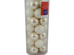 Vitbis Weihnachtskugel-Mix Glas ø 6 cm 28 Stück Champagner-Weiß