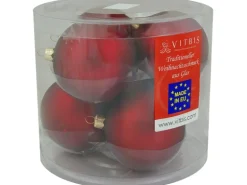 Vitbis Weihnachtskugeln Glas ø 8 cm 6 Stück Bordeaux Matt