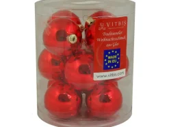 Vitbis Weihnachtskugeln Glas ø 6 cm 12 Stück Rot