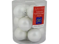 Vitbis Weihnachtskugeln Glas ø 6 cm 12 Stück Weiß