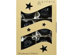 Vitbis Weihnachtskugeln 6-teilig Ø 8 cm Schwarz Glänzend