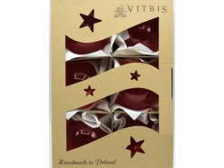 Vitbis Weihnachtskugeln 6-teilig Ø 8 CM Rot Glänzend Transparent