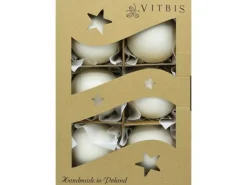 Vitbis Weihnachtskugeln 6-teilig Ø 8 cm Weiß Satiniert