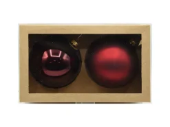 Vitbis Weihnachtskugel-Set Glas Ø 10 cm Ochsenblut Mix 2 Stück