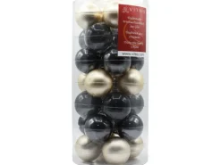 Vitbis Weihnachtskugel-Set 28-teilig Ø 6 cm Graphit Champagne