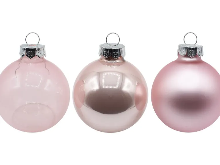 Vitbis Weihnachtskugel-Set 28-teilig Ø 6 cm Babyrosa