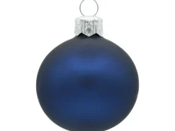 Vitbis Weihnachtskugel-Set Glas Ø 10 cm Dunkelblau Mix 2 Stück