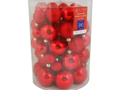 Vitbis Weihnachtskugel-Set Glas ø 4-7 cm 60 Stück Rot