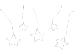 Vorhanglichterkette Stern 1,7 m Transparent