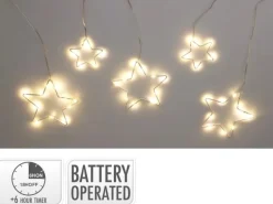 Vorhanglichterkette Stern 1,7 m Transparent