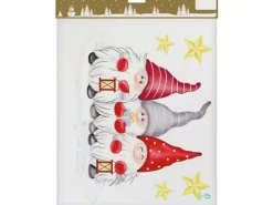 Weihnachtliche Fenstersticker Wichtel im Beutel Bunt 29 cm x 38 cm