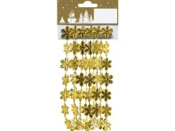 Weihnachtliche Schneeflockengirlande aus Kunststoff Gold 180 cm