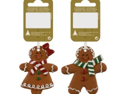 Weihnachtlicher Dekoanhänger Lebkuchenfiguren in 2 Ausführungen Braun 7 cm