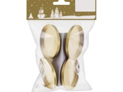 Weihnachtlicher Teelichthalter aus Metall 4 St. Gold matt Ø 6 cm