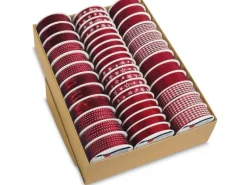 Weihnachtliches Geschenkband Bordeaux sortiert