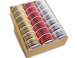 Weihnachtliches Ringelband auf Mehrfachspule 24 m bunt sortiert