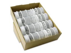 Weihnachtliches Seidenband Silber 1 Stück