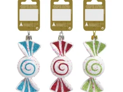 Weihnachtsanhänger Candy 10 cm 3fach sortiert