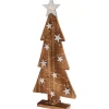 Weihnachtsbaum Holz mit LED 25 cm x 6 cm x 54 cm Natur