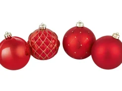 Weihnachtsbaumkugeln Ø 8 cm Kunststoff Rot 6-teilig