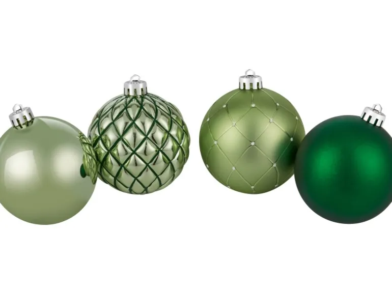 Weihnachtsbaumkugeln Ø 8 cm Kunststoff Grün 6-teilig