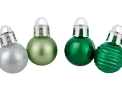 Weihnachtsbaumkugeln Ø 2 cm Kunststoff Grün Silber 30-teilig