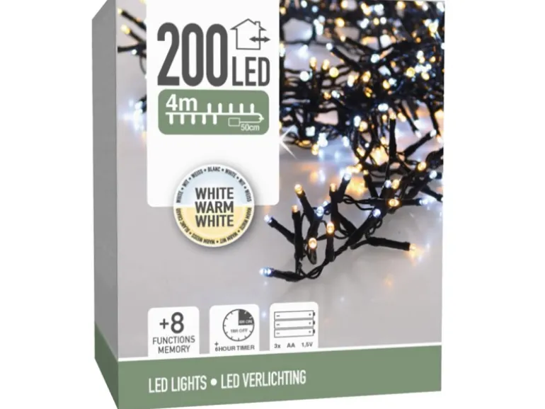 Weihnachtsbeleuchtung Lichterketten Microcluster 200 LED 4 m