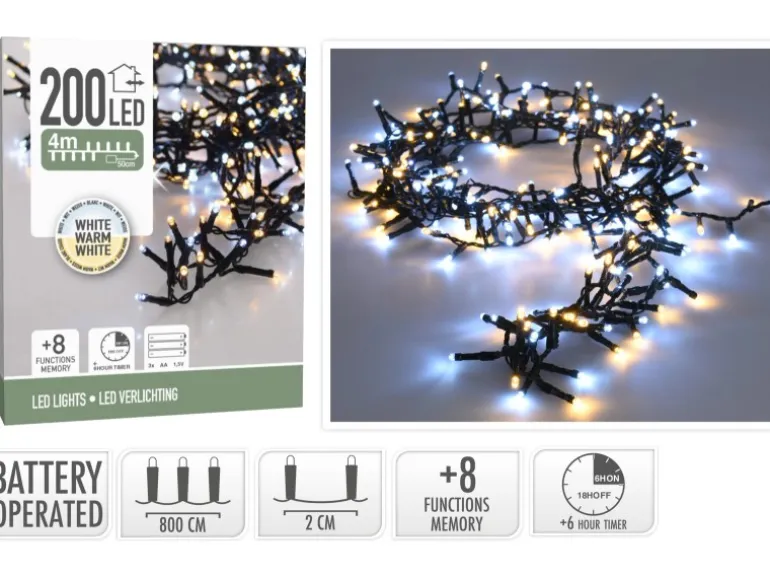 Weihnachtsbeleuchtung Lichterketten Microcluster 200 LED 4 m