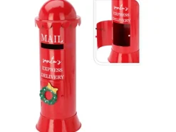 Weihnachts-Briefkasten aus Eisen 19 cm x 53 cm Rot