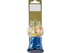 Weihnachts-Deko Automat aus Glas mit Kügelchen 5,3 cm x 11 cm Bunt