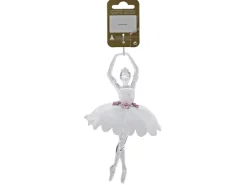 Weihnachts-Deko Ballerina zum Hängen aus Kunststoff 17,5 cm Transparent