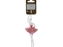 Weihnachts-Deko Ballerina zum Hängen aus Kunststoff 5,5 cm x 12 cm Rosa