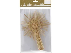 Weihnachts-Deko Baumspitze aus Stroh Ø 18 cm x 23 cm Natur