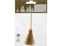 Weihnachts-Deko Besen aus Holz Ø 2 cm x 9,5 cm Natur