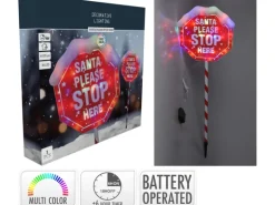 Weihnachts-Deko Bodenlampe Santa Stop Rot 105 cm