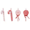 Weihnachts-Deko Bonbon zum Anhängen 195 x 80 x 20 mm Rot-Weiß 4-fach Sortiert