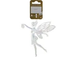 Weihnachts-Deko Elfe aus Kunststoff 11,5 cm x 12,5 cm Perlmutt