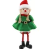 Weihnachts-Deko Elfenmädchen aus Stoff 19,5 cm Grün-Rot