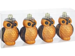 Weihnachts-Deko Eule Dunkelbraun 4 Stück