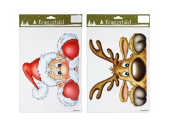 Weihnachts-Deko Fensterbild Weihnachten 21 cm x 32 cm Bunt 2-fach Sortiert