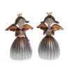 Weihnachts-Deko Figur Engel mit Krone 6 cm x 11 cm Braun-Gold 2-fach Sortiert