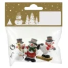 Weihnachts-Deko Figuren aus Polyresin 4 cm Bunt 3 Stück