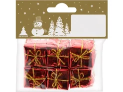 Weihnachts-Deko Folienpäckchen aus Kunststoff Ø 2,5 cm Rot 6 Stück