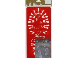 Weihnachts-Deko Fußabdruckschablonen aus Kunststoff 13,8 cm x 30 cm Rot 2 Stück
