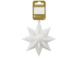 Weihnachtsdeko Glitzerstern zum Hängen 10 cm Weiß